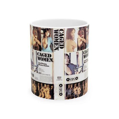 CAGED WOMEN (VHS COVER) - White Coffee Mug-11oz-Go Mug Yourself