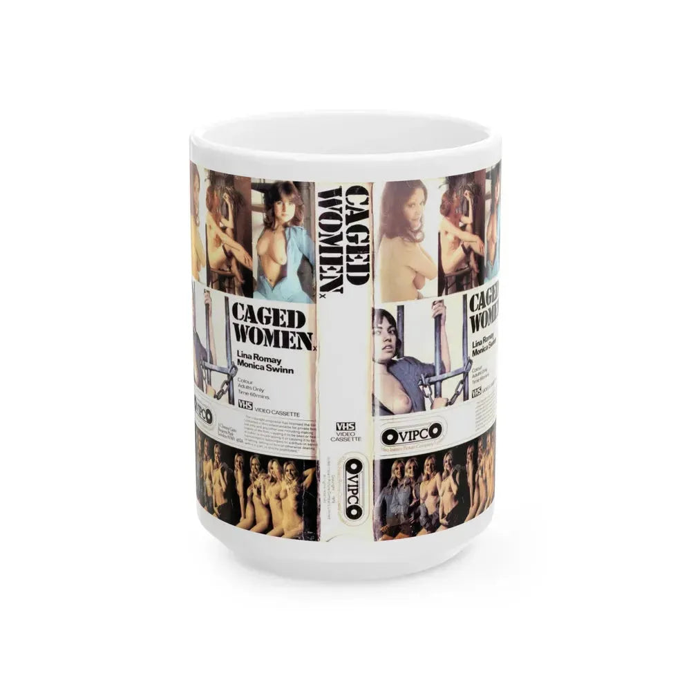 CAGED WOMEN (VHS COVER) - White Coffee Mug 15oz - Go Mug Yourself