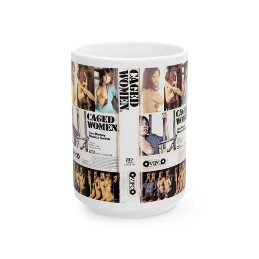 CAGED WOMEN (VHS COVER) - White Coffee Mug-15oz-Go Mug Yourself