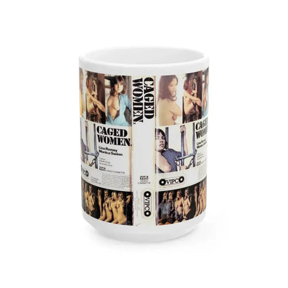 CAGED WOMEN (VHS COVER) - White Coffee Mug 15oz - Go Mug Yourself