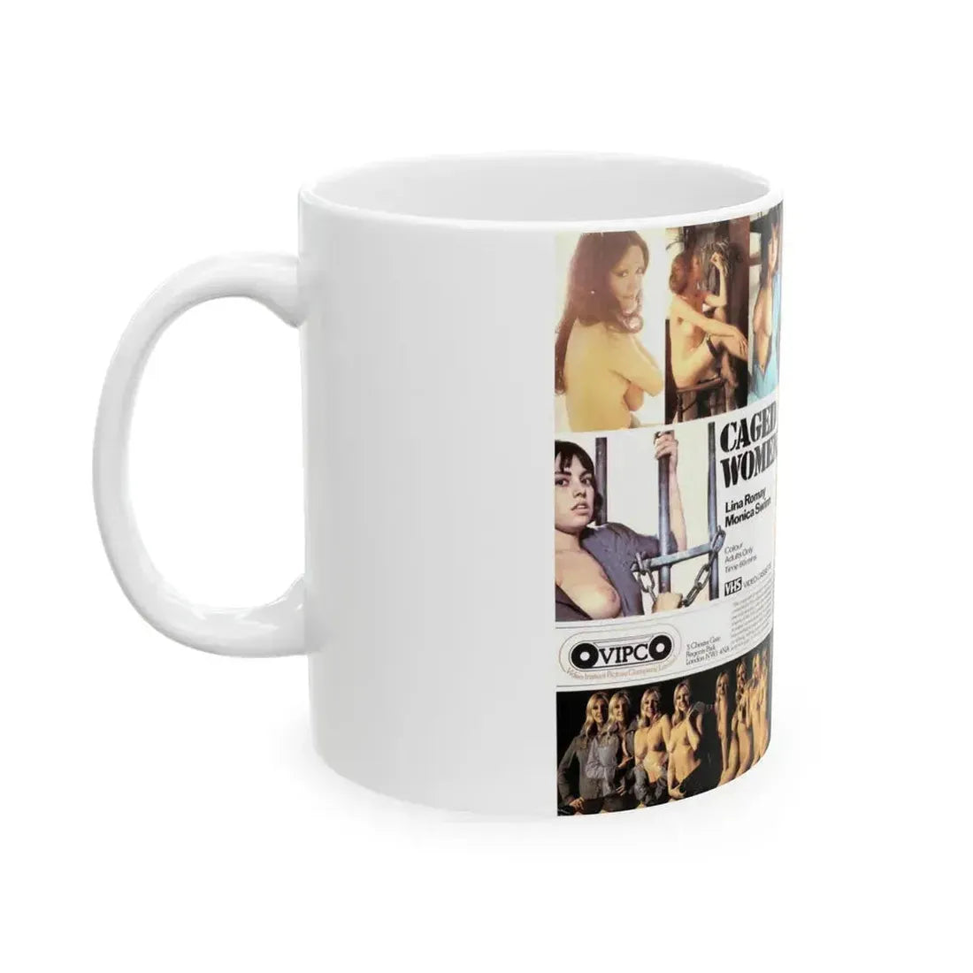 CAGED WOMEN (VHS COVER) - White Coffee Mug - Go Mug Yourself