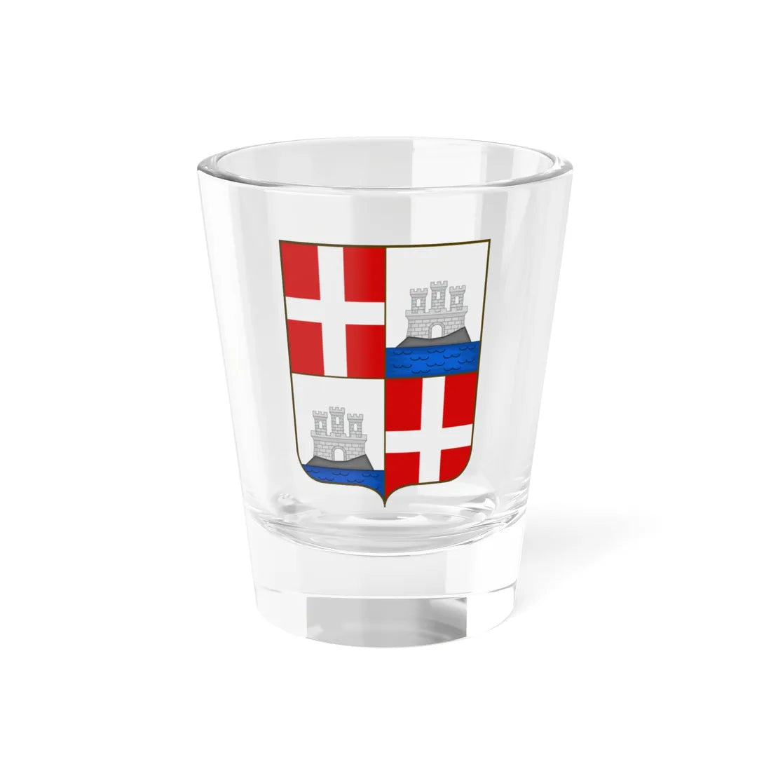 Cagliari coat of arms escutcheon (Italy) (Coat of Arms) Shot Glass 1.5oz 1.5oz - Go Mug Yourself