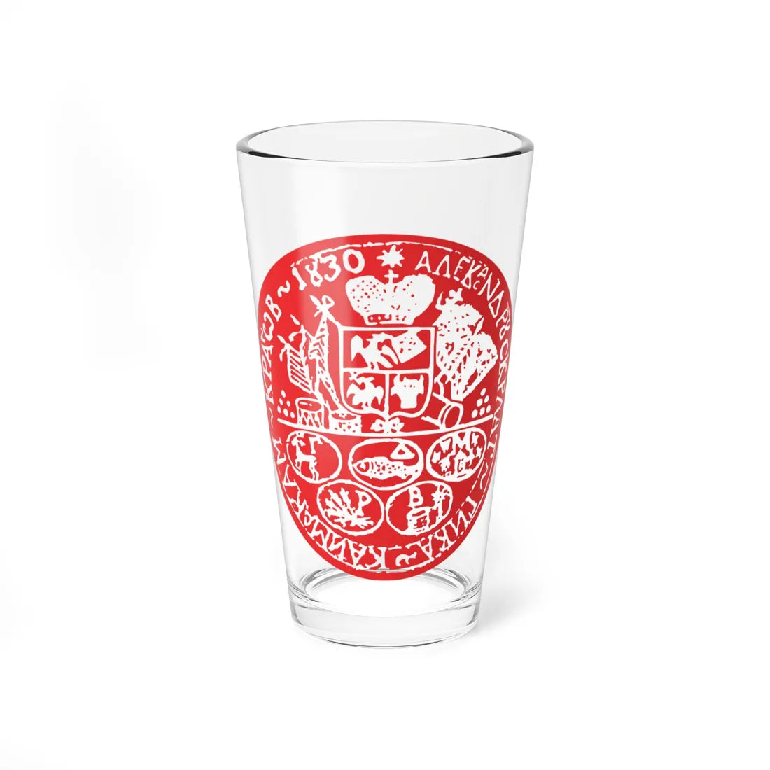 Caimacam of Craiova seal under Alexandru Scarlat Ghica 1830 (Algeria) (Coat of Arms) Pint Glass 16oz 16oz - Go Mug Yourself