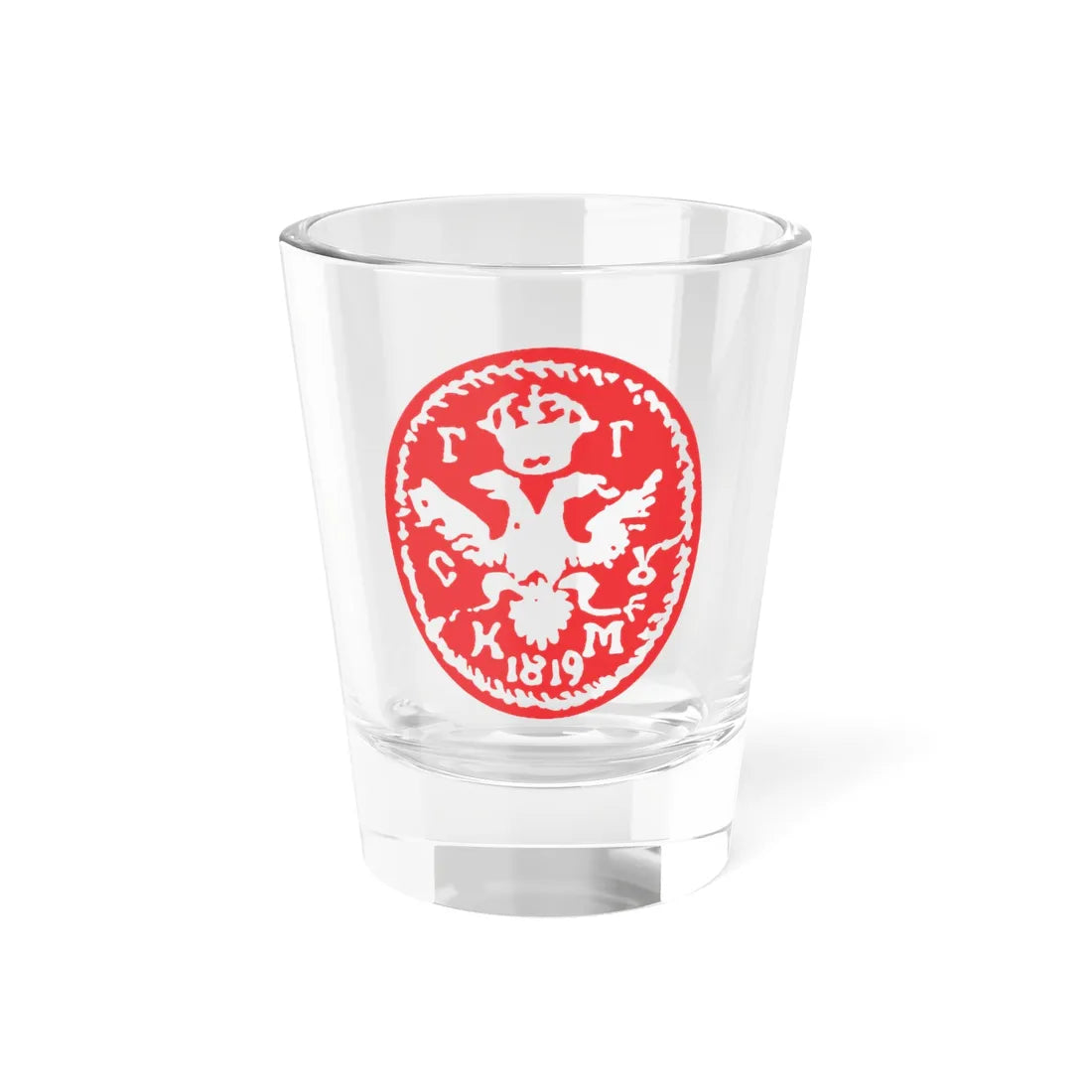 Caimacam of Craiova seal under Gheorghe Suțu 1819 (Algeria) (Coat of Arms) Shot Glass 1.5oz 1.5oz - Go Mug Yourself