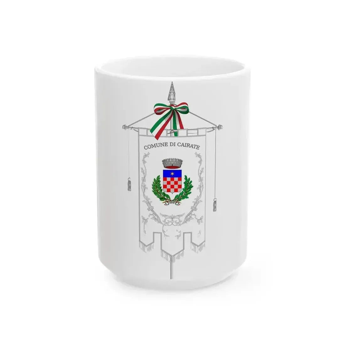 Cairate-Gonfalone (Italy) White Coffee Mug 15oz - Go Mug Yourself