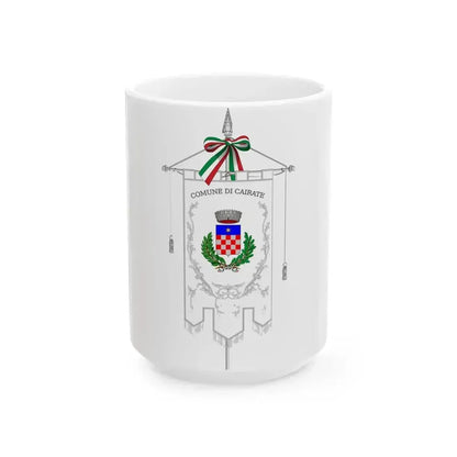 Cairate-Gonfalone (Italy) White Coffee Mug 15oz - Go Mug Yourself