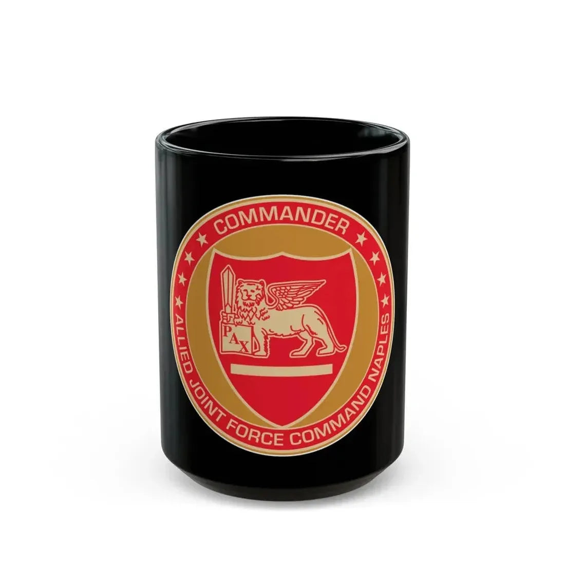 CAJFC Naples Commander Allied Joint Forces (U.S. Navy) Black Coffee Mug 15oz - Go Mug Yourself