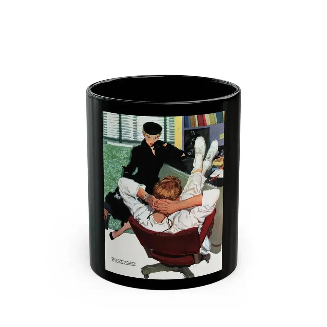 Calendar Girl, Collier's magazine, September 20, 1952 - Black Coffee Mug 11oz - Go Mug Yourself