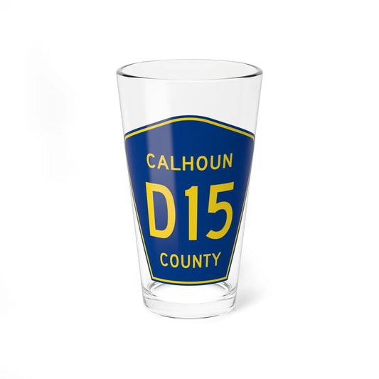 Calhoun County Route D15 IA (Iowa) (Road Sign) Pint Glass 16oz 16oz - Go Mug Yourself