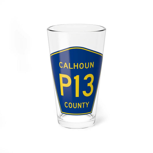 Calhoun County Route P13 IA (Iowa) (Road Sign) Pint Glass 16oz 16oz - Go Mug Yourself