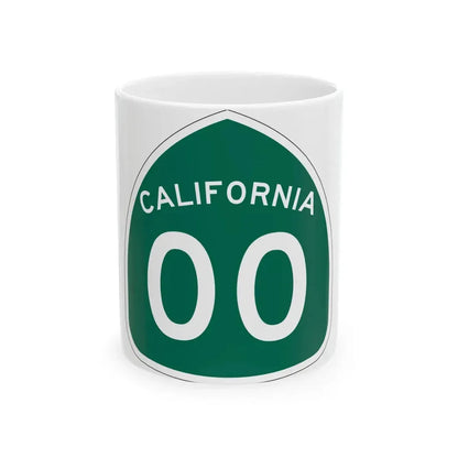 California 00 template (California) (Road Sign) White Coffee Mug 11oz - Go Mug Yourself