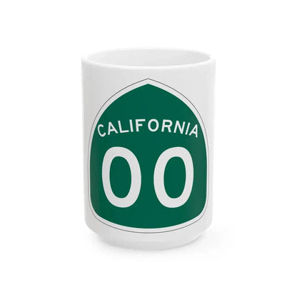 California 00 template (California) (Road Sign) White Coffee Mug 15oz - Go Mug Yourself