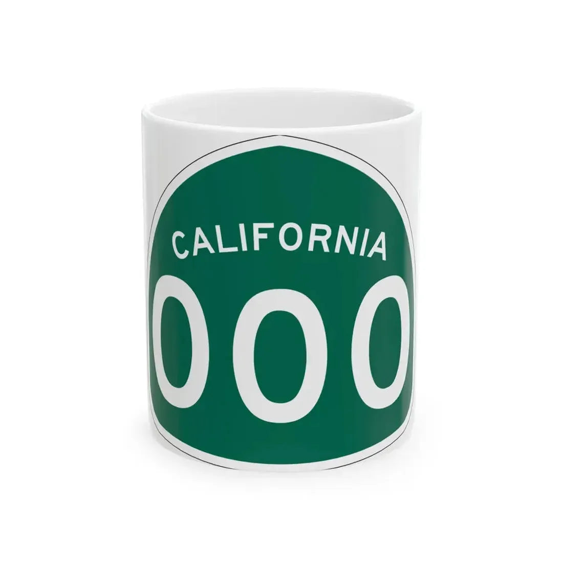 California 000 template (California) (Road Sign) White Coffee Mug 11oz - Go Mug Yourself
