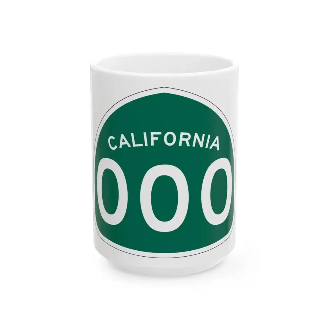 California 000 template (California) (Road Sign) White Coffee Mug 15oz - Go Mug Yourself
