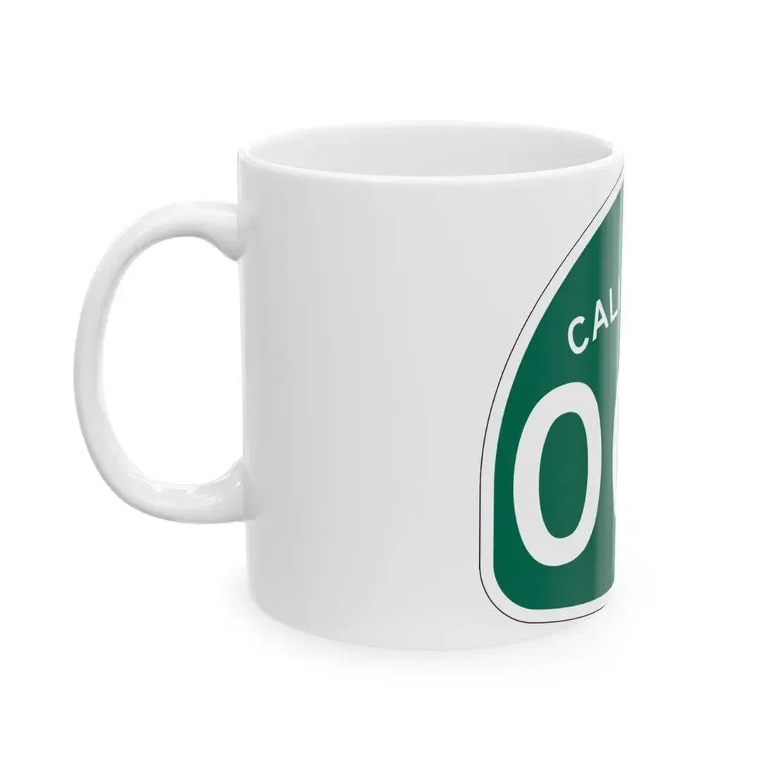 California 000 template (California) (Road Sign) White Coffee Mug - Go Mug Yourself