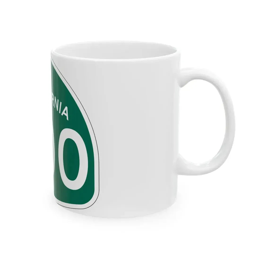 California 000 template (California) (Road Sign) White Coffee Mug - Go Mug Yourself