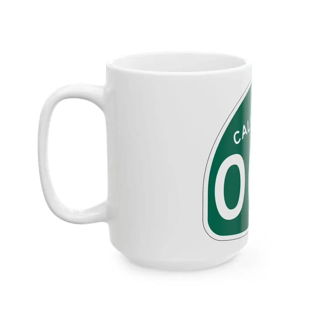 California 000 template (California) (Road Sign) White Coffee Mug - Go Mug Yourself