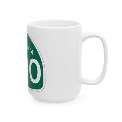 California 000 template (California) (Road Sign) White Coffee Mug - Go Mug Yourself