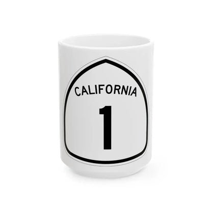 California 1 1957 (California) (Road Sign) White Coffee Mug 15oz - Go Mug Yourself