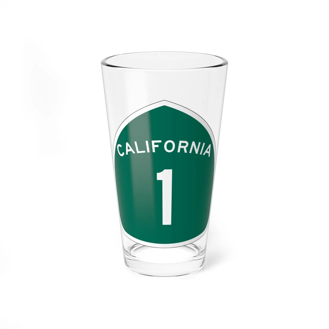 California 1 (California) (Road Sign) Pint Glass 16oz 16oz - Go Mug Yourself