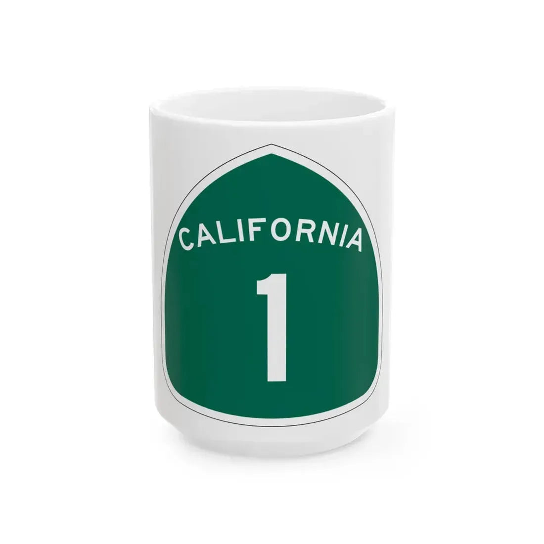 California 1 (California) (Road Sign) White Coffee Mug 15oz - Go Mug Yourself