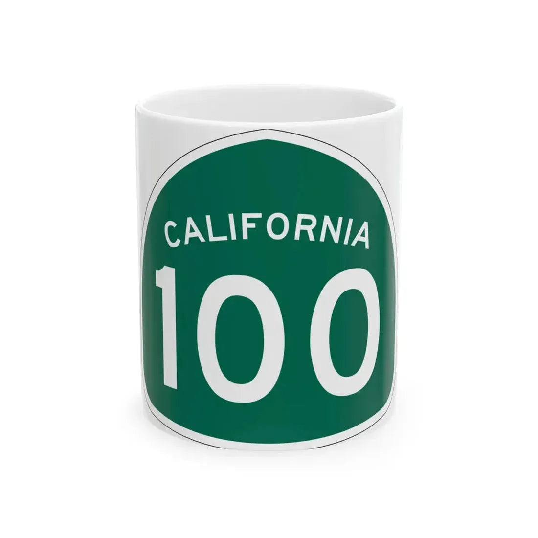 California 100 (California) (Road Sign) White Coffee Mug 11oz - Go Mug Yourself