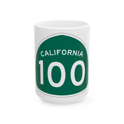 California 100 (California) (Road Sign) White Coffee Mug 15oz - Go Mug Yourself