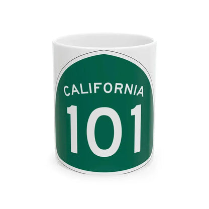 California 101 (California) (Road Sign) White Coffee Mug 11oz - Go Mug Yourself