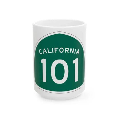 California 101 (California) (Road Sign) White Coffee Mug 15oz - Go Mug Yourself