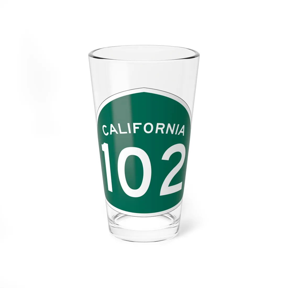 California 102 (California) (Road Sign) Pint Glass 16oz 16oz - Go Mug Yourself