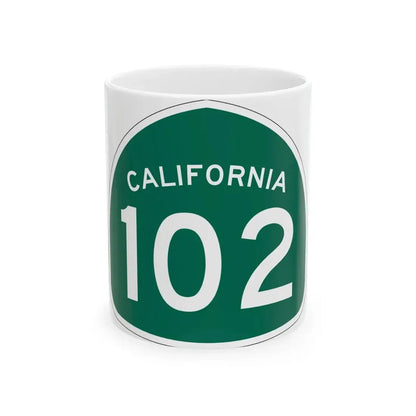 California 102 (California) (Road Sign) White Coffee Mug 11oz - Go Mug Yourself