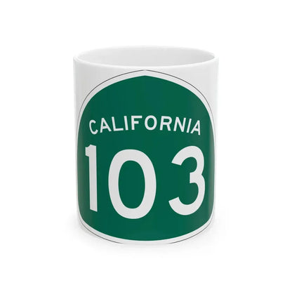 California 103 (California) (Road Sign) White Coffee Mug 11oz - Go Mug Yourself