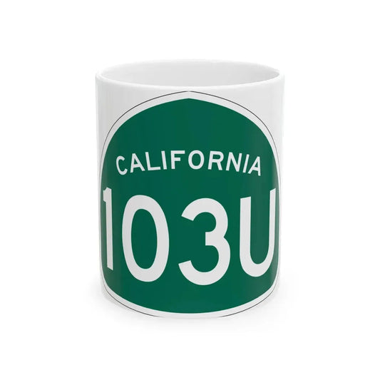 California 103U (California) (Road Sign) White Coffee Mug 11oz - Go Mug Yourself