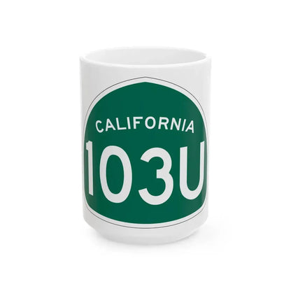 California 103U (California) (Road Sign) White Coffee Mug 15oz - Go Mug Yourself