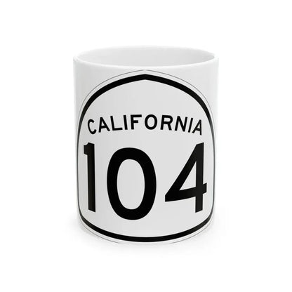 California 104 1957 (California) (Road Sign) White Coffee Mug 11oz - Go Mug Yourself