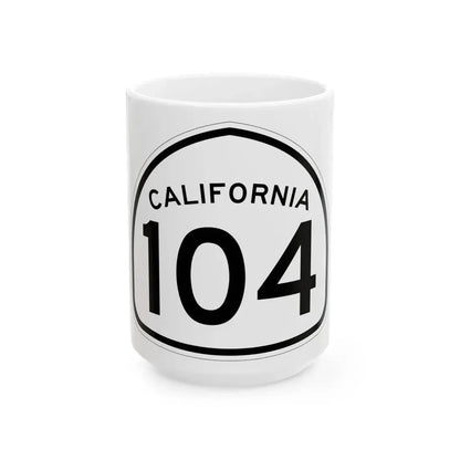 California 104 1957 (California) (Road Sign) White Coffee Mug 15oz - Go Mug Yourself