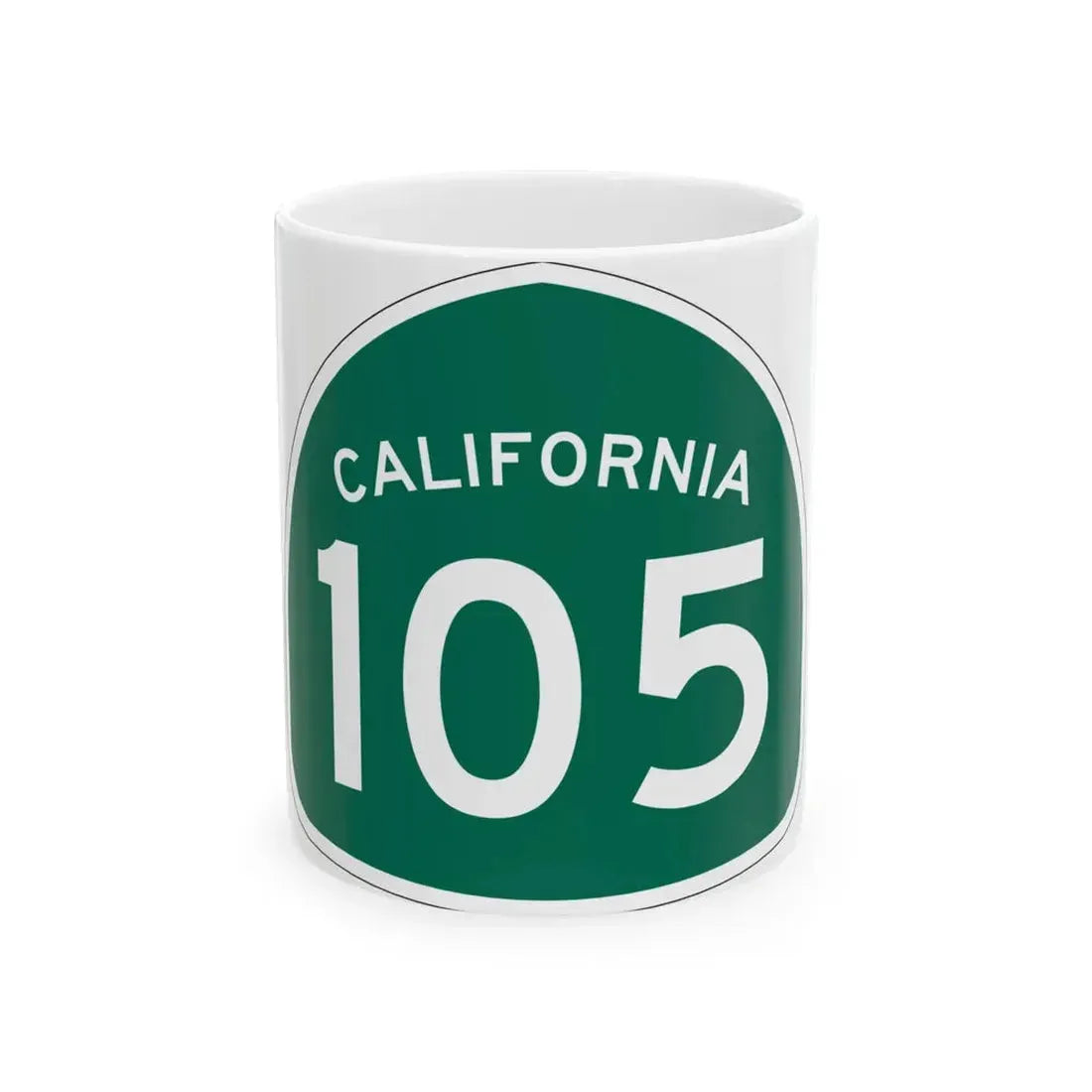 California 105 (California) (Road Sign) White Coffee Mug 11oz - Go Mug Yourself