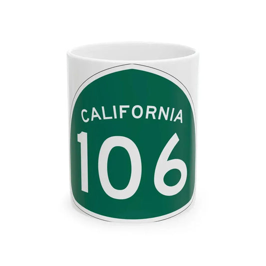 California 106 (California) (Road Sign) White Coffee Mug 11oz - Go Mug Yourself