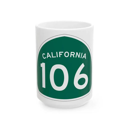 California 106 (California) (Road Sign) White Coffee Mug 15oz - Go Mug Yourself