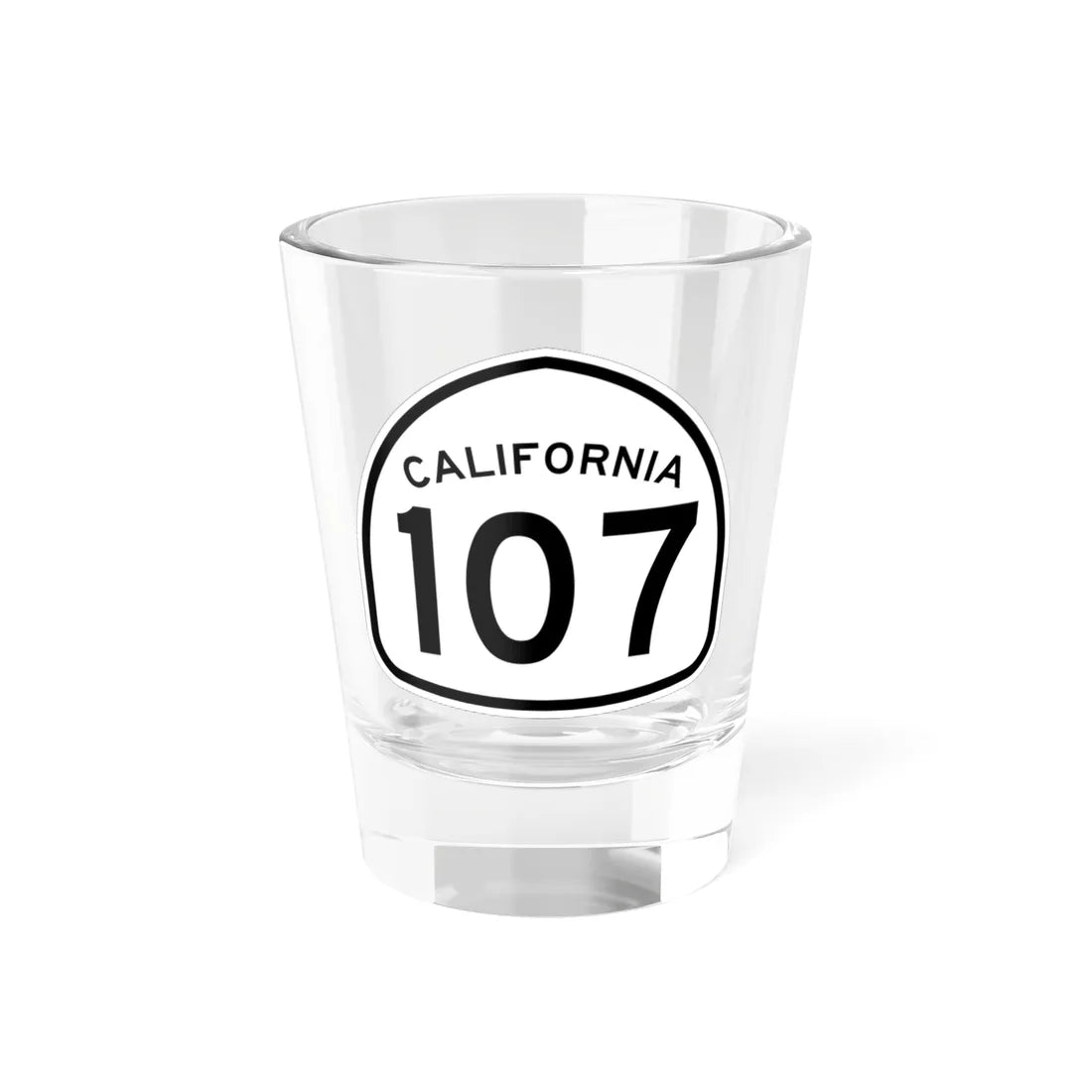California 107 1957 (California) (Road Sign) Shot Glass 1.5oz 1.5oz - Go Mug Yourself