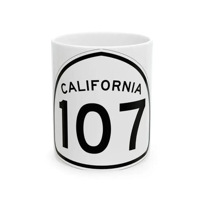 California 107 1957 (California) (Road Sign) White Coffee Mug 11oz - Go Mug Yourself