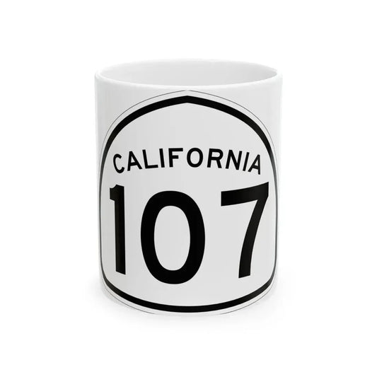 California 107 1957 (California) (Road Sign) White Coffee Mug 11oz - Go Mug Yourself