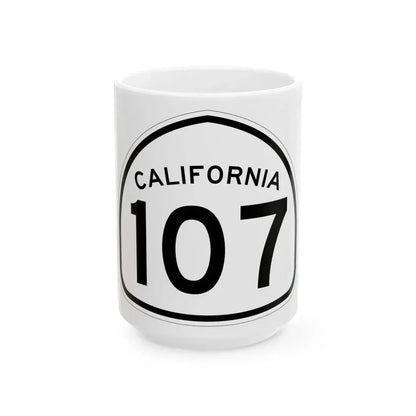 California 107 1957 (California) (Road Sign) White Coffee Mug 15oz - Go Mug Yourself