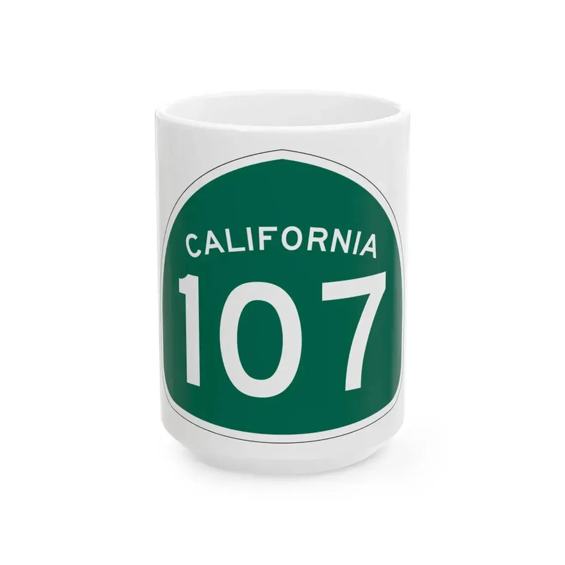 California 107 (California) (Road Sign) White Coffee Mug 15oz - Go Mug Yourself