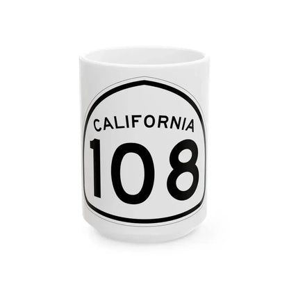 California 108 1957 (California) (Road Sign) White Coffee Mug 15oz - Go Mug Yourself