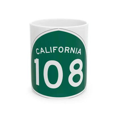 California 108 (California) (Road Sign) White Coffee Mug 11oz - Go Mug Yourself