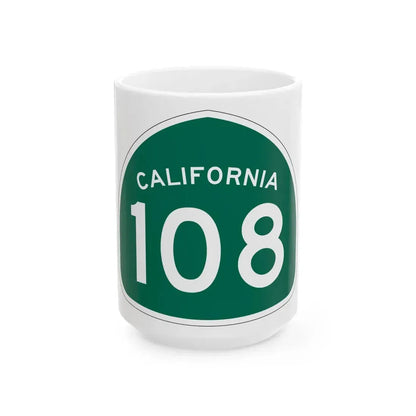 California 108 (California) (Road Sign) White Coffee Mug 15oz - Go Mug Yourself