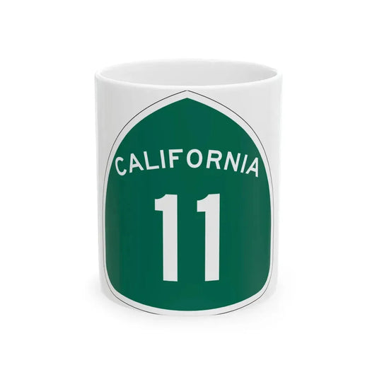 California 11 (California) (Road Sign) White Coffee Mug 11oz - Go Mug Yourself