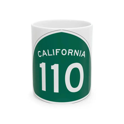 California 110 (California) (Road Sign) White Coffee Mug 11oz - Go Mug Yourself
