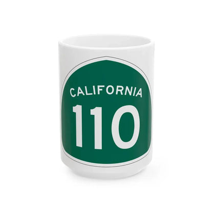 California 110 (California) (Road Sign) White Coffee Mug 15oz - Go Mug Yourself